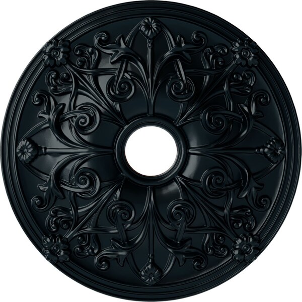 Ekena Millwork Jamie Ceiling Medallion (Fits Canopies up to 3 7/8"), 23 5/8"OD x 3 7/8"ID x 2 1/8"P, Night Shade CM23JANSF - main